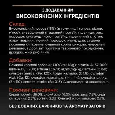 Сухий корм для кішок Purina Pro Plan Original з лососем 400 г (7613036545037) Вінниця