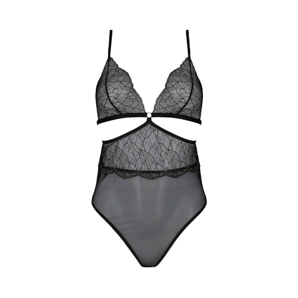 Боди Passion AMBERLY BODY 6XL/7XL black, ассиметричный крой, кружевной лиф, золотая нить Sex Aura Киев - изображение 3