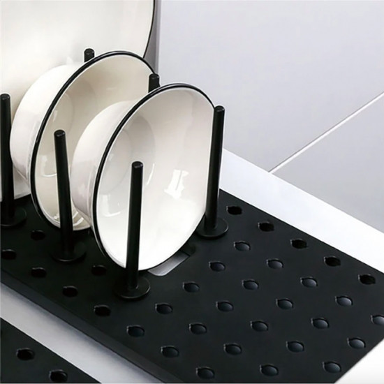 Органайзер для кришок та посуду телескопічний , Регульований Кухонний тримач для тарілок Вінниця - фото 4