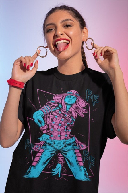 Футболка для хлопчика з аніме принтом Гйро Зеппелі Джоджо С оверсайз (зріст від 165 до 180) Чорний AnimeJ0285m Дніпро - фото 1