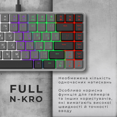 Клавіатура GamePro MK140R Red Swich Low Profile USB Dark Gray (MK140R) Вінниця - фото 5