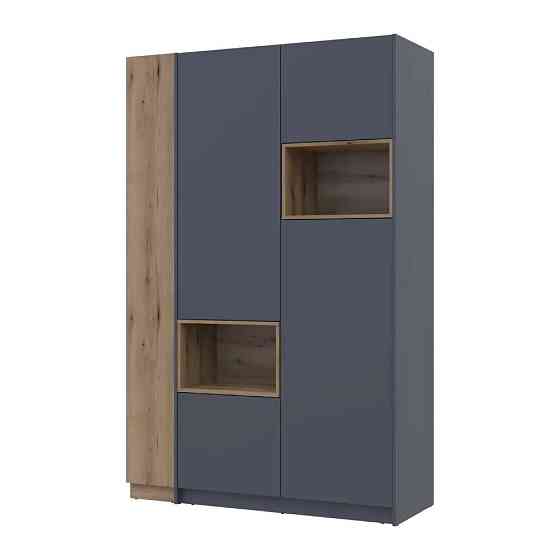 Шафа для одягу з нішою та етажеркою Doros Дейл Графіт/Дуб Евок 2 ДСП 143.2х52х220 DRS-011734 (42005154) Львів