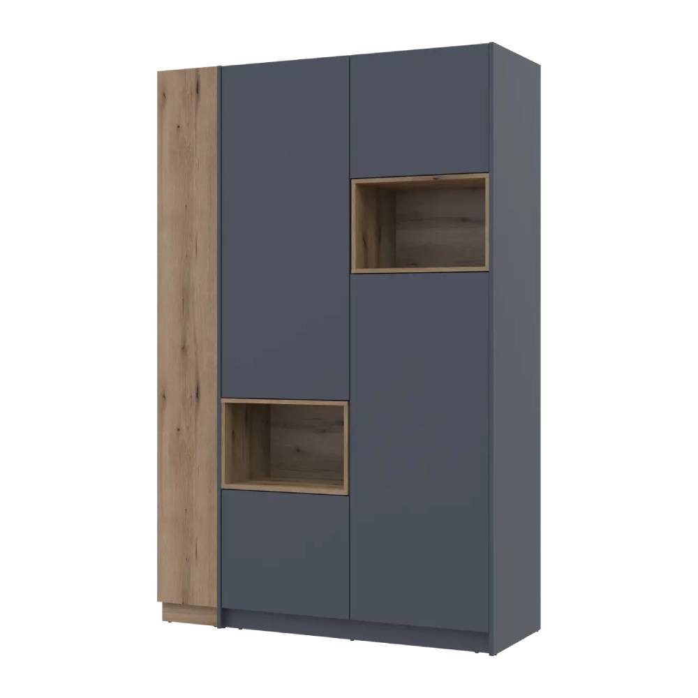 Шкаф для одежды с нишей и этажеркой Doros Дейл Графит/Дуб Эвок 2 ДСП 143.2х52х220 DRS-011734 (42005154) Львов - изображение 1