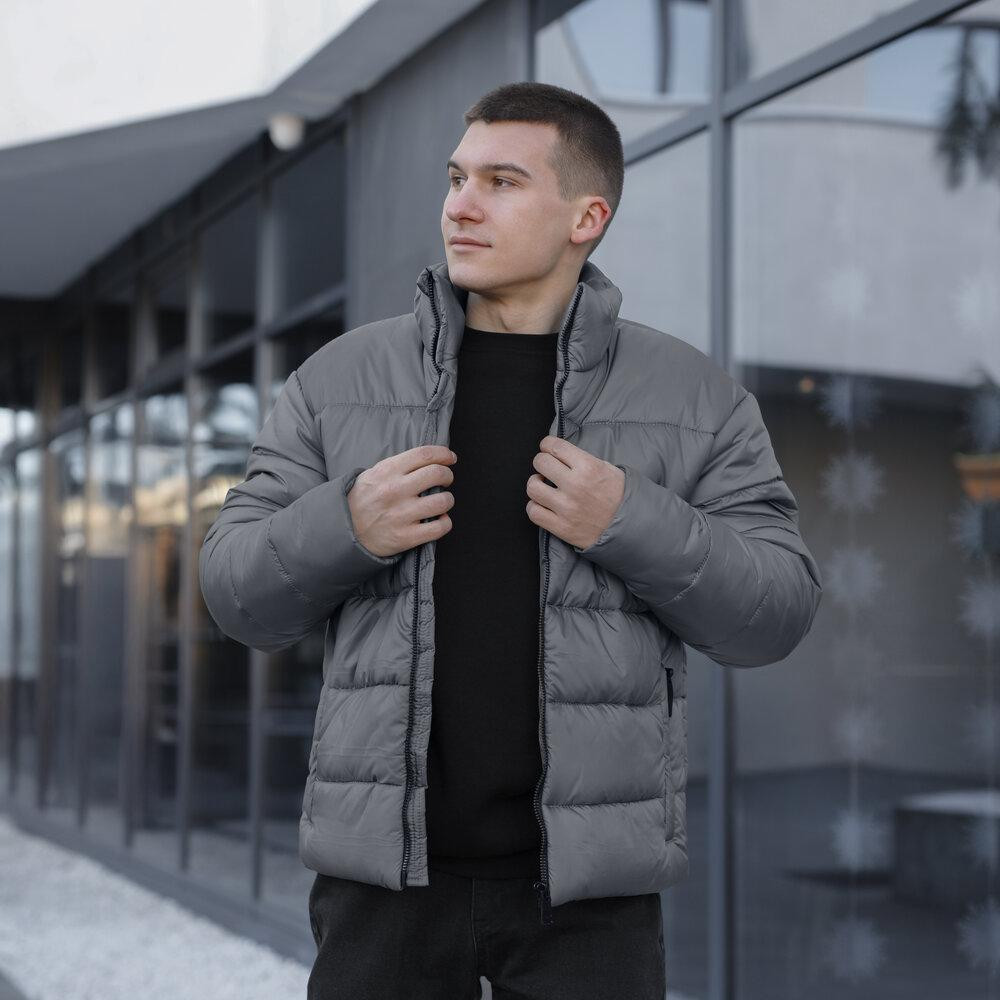 Чоловіча зимова куртка темно-сіра Pobedov Bubble Gum Київ - фото 7