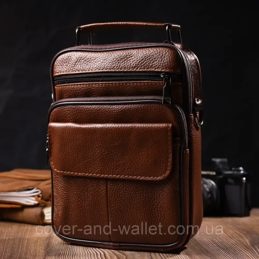 Качественная мужская сумка-барсетка с ручкой из натуральной кожи Vintage Киев - изображение 7
