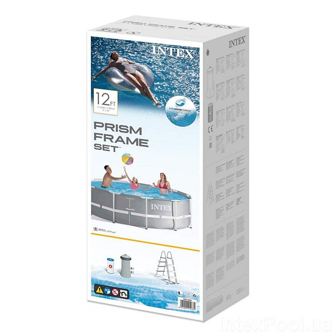 Басейн каркасний круглий 366х99 см, з фільтр-насосм і сходами, Intex 26716 Київ - фото 2