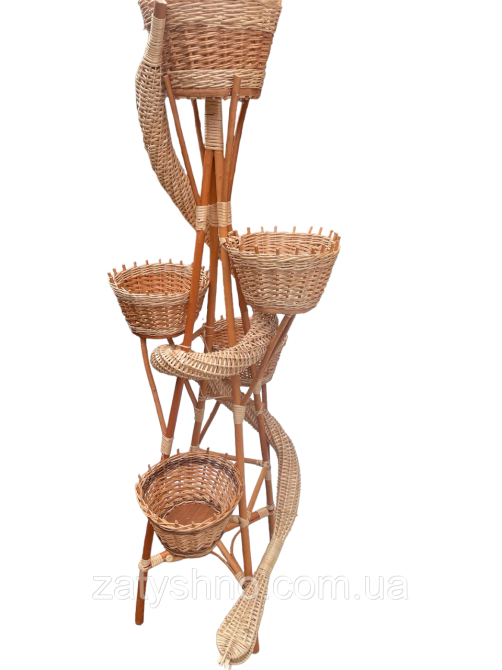 Підставка для квітів плетена на 5 вазонів Київ - фото 1