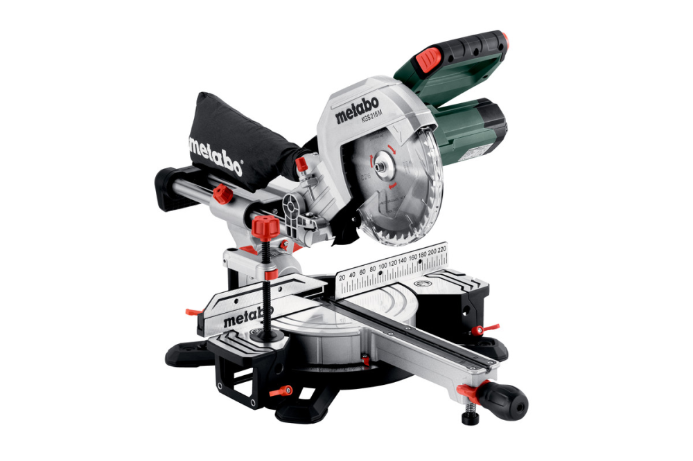 Профессиональная торцовочная пила с протяжкой Metabo KGS 216 M New: 1500 Вт, глубина реза 70мм, диск 216 x 30 мм, Киев - изображение 1