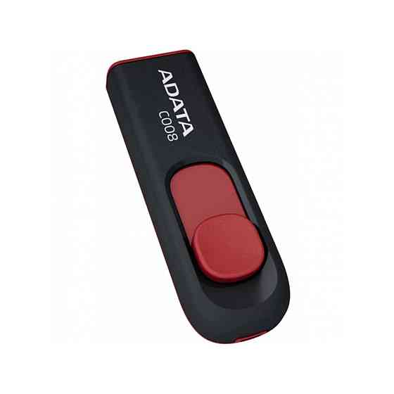 Флешка A-DATA USB накопичувач 2.0 C008 16Gb, колір чорний / червоний AC008-16G-RKD Одеса