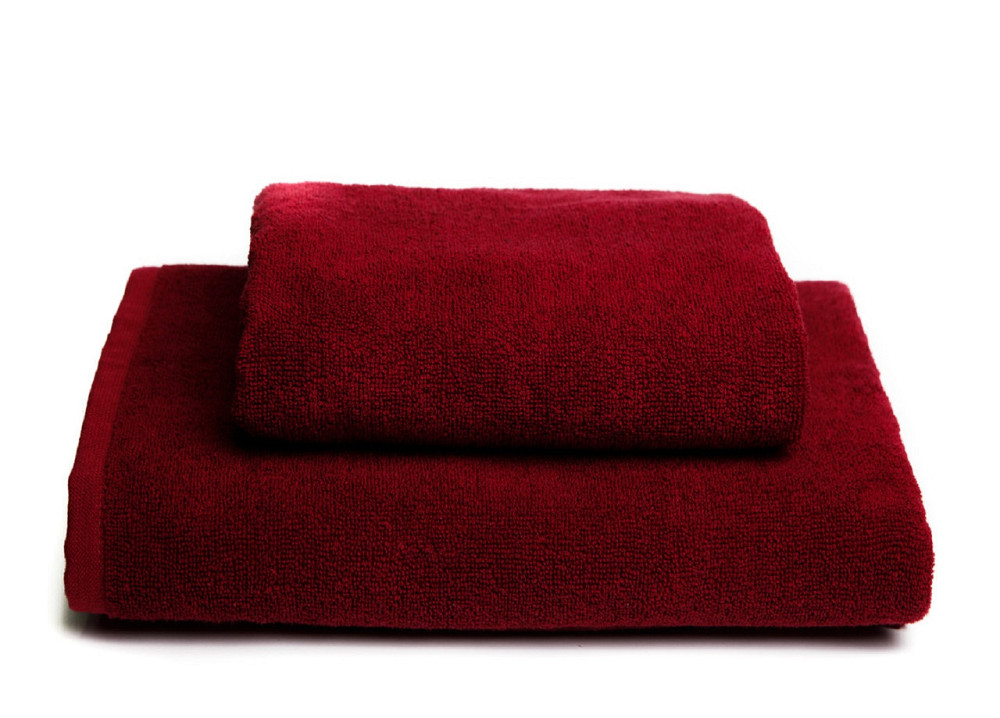 Комплект махрових рушників Ideal Textile 2 шт (50х90см + 70х140см) (56860378) Бордовий Чернівці - фото 1