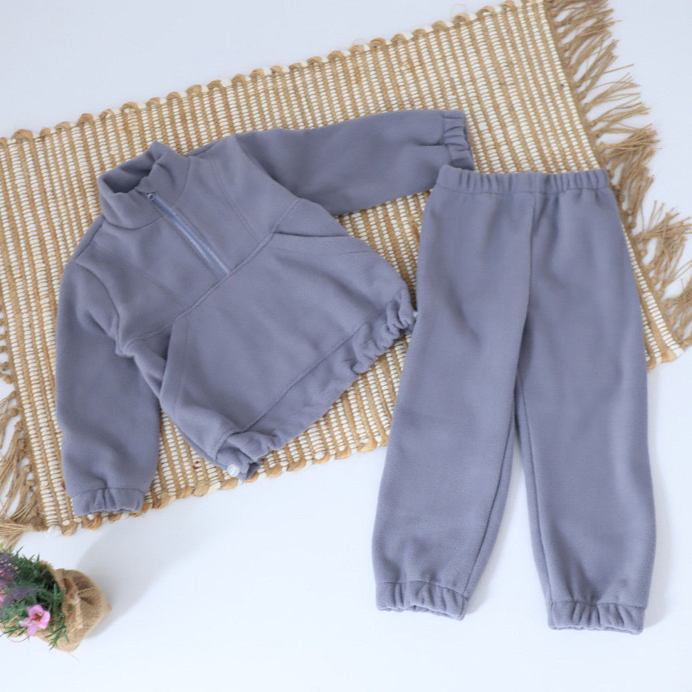 Дитячий теплий костюм (толстовка + штани) Світло-сірий 128 Кам'янець-Подільський - фото 2