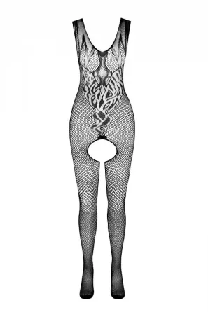 Бодістокінг з крилами Passion BS098 One Size, white, середня сітка, відкритий доступ Львів