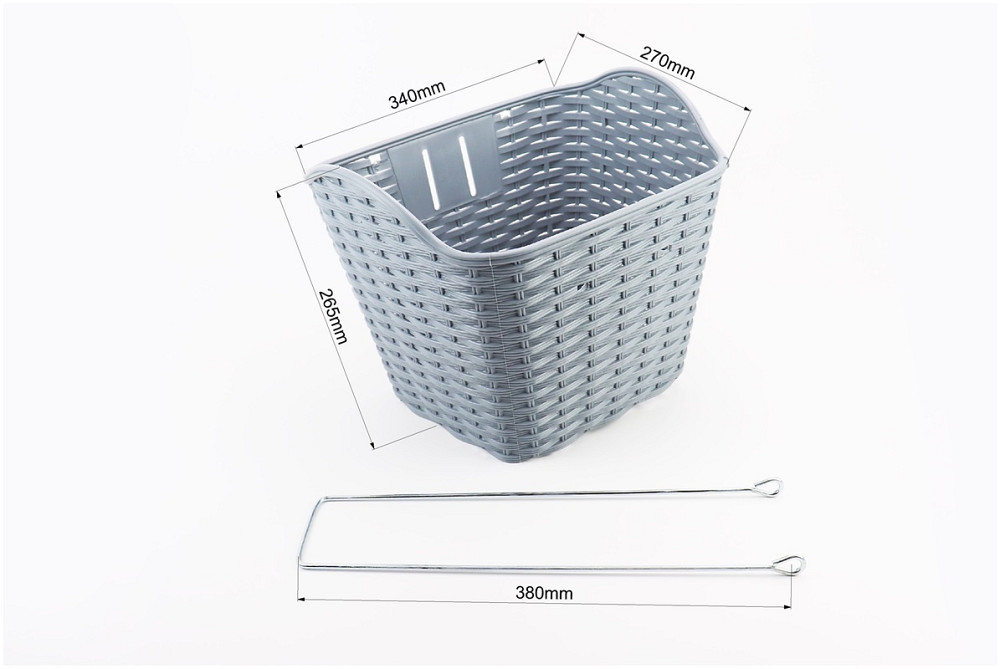 Кошик багажний передній 26" з кришкою, пластмасовий, сірий TH-059 Київ - фото 2