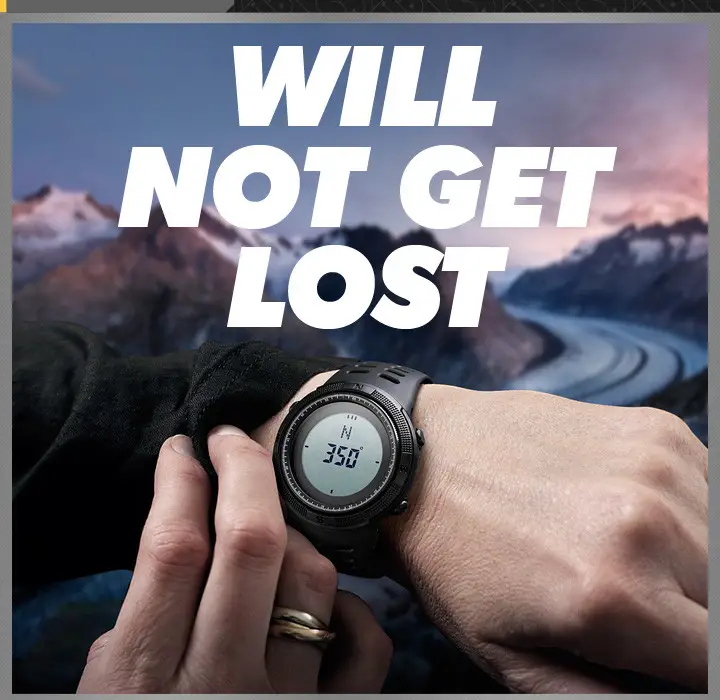 Годинник чоловічий спортивний з компасом Skmei 1254 Compass (Чорний) Київ - фото 8