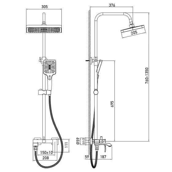 Душова колона зі змішувачем Haiba Monaco 009-J (HB9654) ( 13564 ) Харків