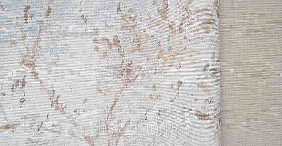 Обои винил на флизелине AS creation Della Natura 1.06Х10 листья ветки размытый рисунок коричневые синие серые Киев