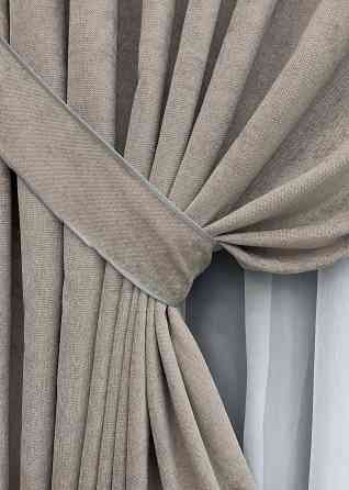 Комплект готовых штор VR-Textil Шенилл премиум VELMIRA Rich № 1929ш Тауп 200х290 см 2 шт (32-351) Киев