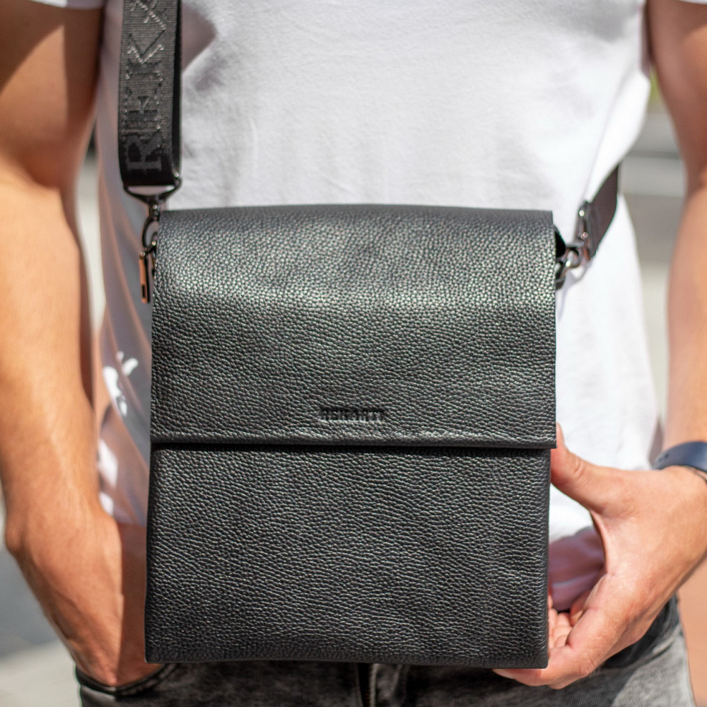 Чоловічий шкіряний месенджер 23х26х6, сумка планшет через плече BEXHILL TD-18621 чорний Київ - фото 4