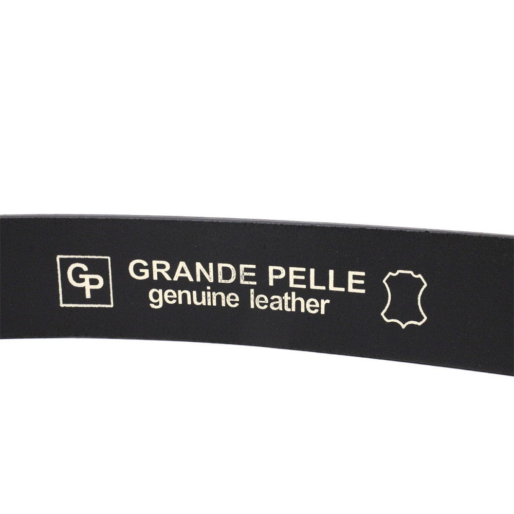 Стильний ремінь для чоловіків з натуральної шкіри Чорний (GRANDE PELLE) Київ - фото 9