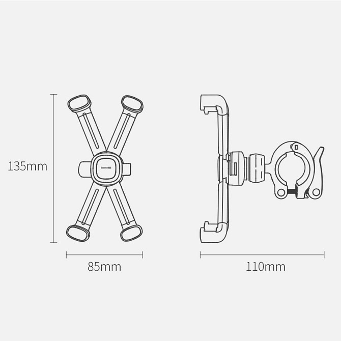 Вело-мото тримач для смартфона Baseus Quick to take cycling Holder SUQX-01 (Чорний) Миколаїв - фото 10