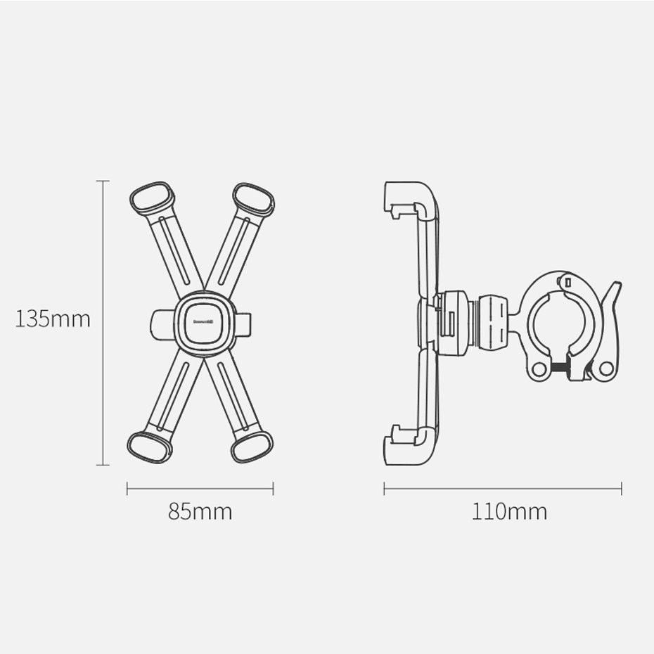 Вело-мото тримач для смартфона Baseus Quick to take cycling Holder SUQX-01 (Чорний) Миколаїв - фото 10