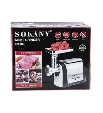 Мясорубка SK-088 2500Вт с металлическим корпусом, нержавеющими лезвиями и насадками для колбасы и кеббе Одесса - изображение 3