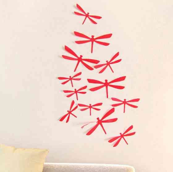 Бабки 3D на стіну червоні - в наборі 12шт., є 2-х сторонній скотч Київ