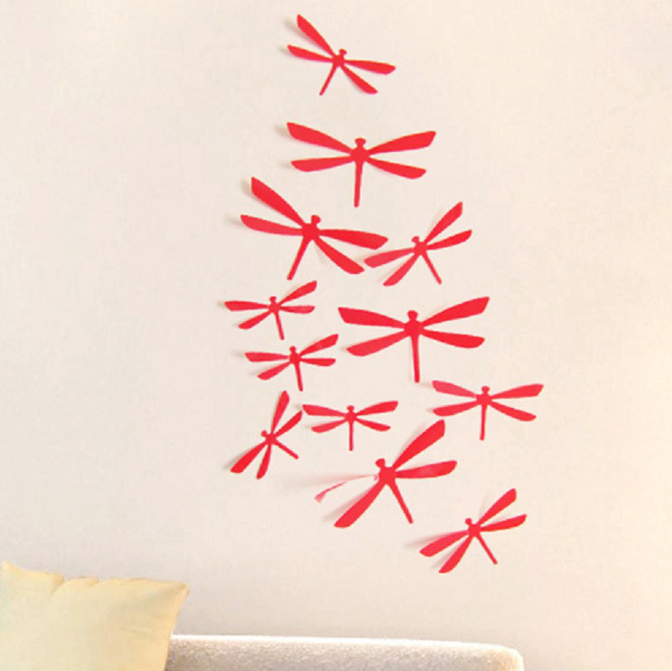 Бабки 3D на стіну червоні - в наборі 12шт., є 2-х сторонній скотч Київ - фото 1