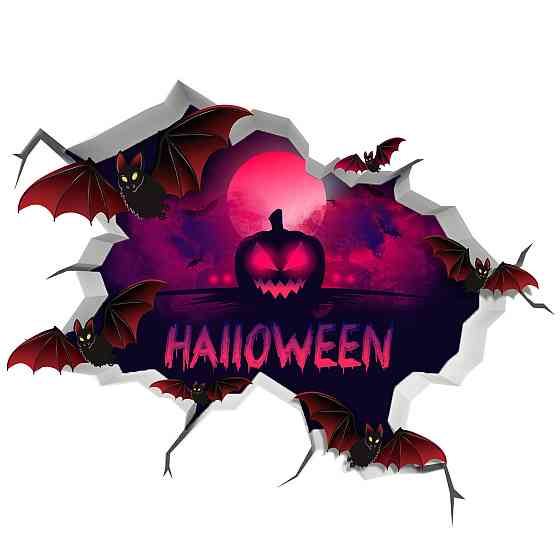 Наклейки на Хэллоуин Halloween 46 на 38 см разноцветный Киев