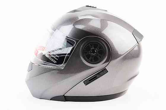 Шолом модуляр, закритий з відкидним підборіддям+відкидні окуляри BLD-159 S (55-56см), СІРИЙ глянець Киев