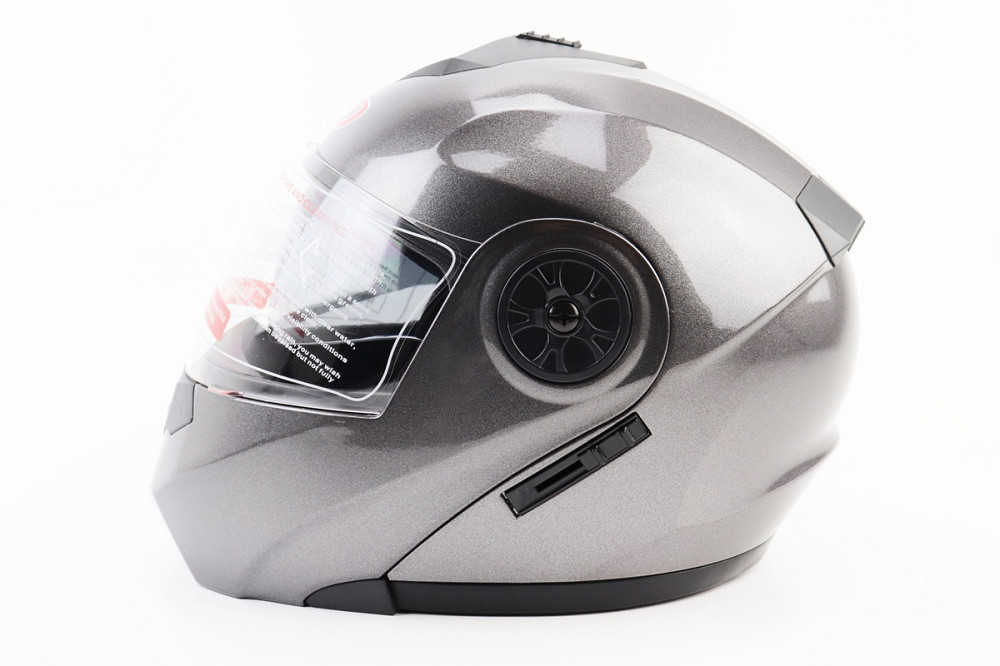 Шолом модуляр, закритий з відкидним підборіддям+відкидні окуляри BLD-159 S (55-56см), СІРИЙ глянець Київ - фото 4