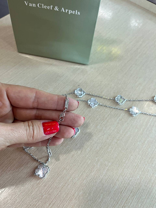 Подвеска Van Cleef  20 элементов  Перламутр, белое золото Одесса - изображение 6