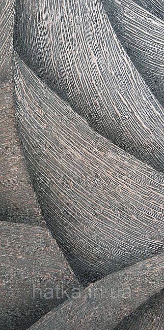 Шпалери вінілові на флізеліні Ritus Marburg метрові геометрія смуги фігури 3д чорні срібло бронза Київ - фото 3