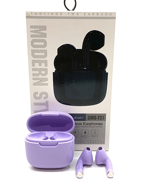 Навушники бездротові версія bluetooth 5.0 розмір кейсу 4,5*2*4 см Фіолетовий (C 55269) Чернигов - изображение 6