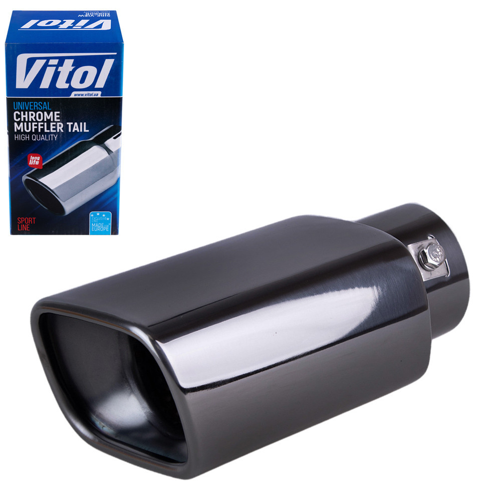 Насадка на глушник НГ-0415 BK d-55х170мм нержавіюча сталь Винница - изображение 2