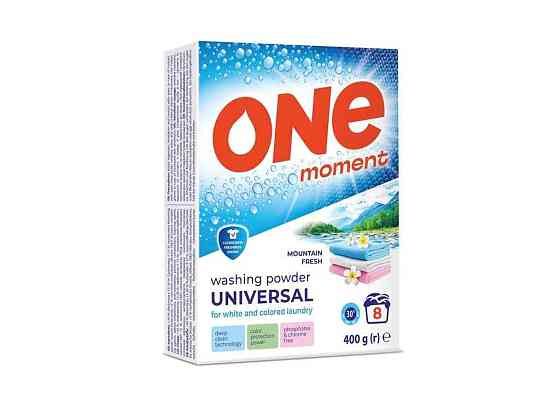 Пральний порошок 400г руч/авт Universal Гірська свіжість ТМ ONE MOMENT Київ