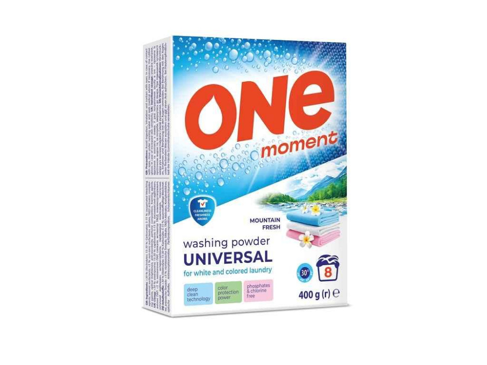 Стиральный порошок 400г руч/автом Universal Горная свежесть ТМ ONE MOMENT Киев - изображение 1