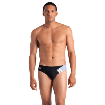Плавки Arena Stripe Swim Briefs 007929-550 чорний, сірий 90 (3468337395201) Винница - изображение 1