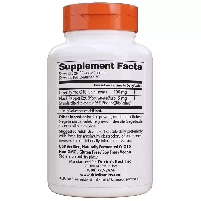 Коензим Q-10 з біоперином (CoQ10 with Bioperine) 100 мг 60 капсул Київ - фото 3