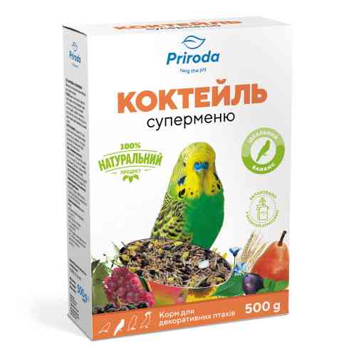Корм Природа Коктейль Суперменю для хвилястих папуг 500 г Киев