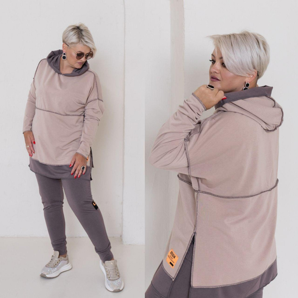 Женский прогулочный костюм двунитка Шоколад, 60/64 Одесса - изображение 6