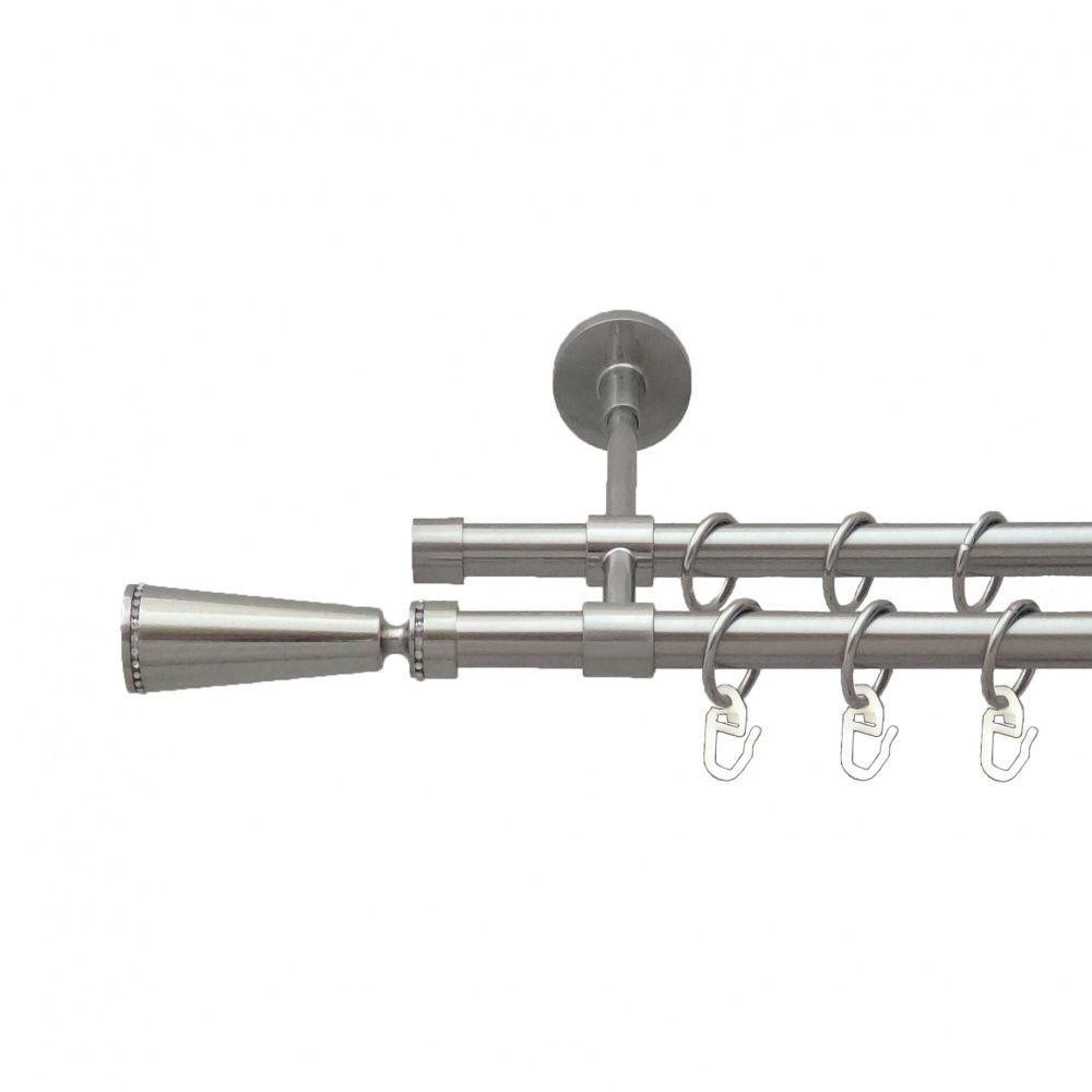 Карниз Orvit Меркурія металевий дворядний закритий гладка труба кільце металеве Нержавіюча Сталь 16\16 мм 200 Львов - изображение 1