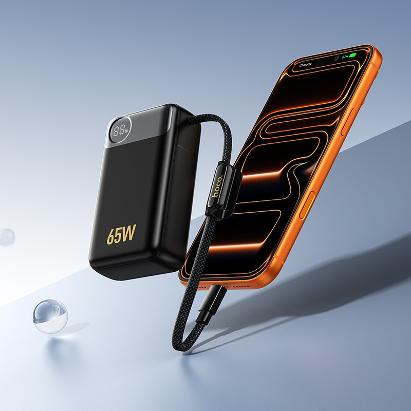 Павербанк 12000 mAh HOCO Q53 Skillful PD65W быстрая зарядка черный power bank повербанк Одесса - изображение 7