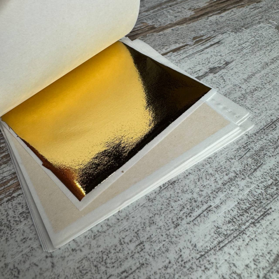 Сусальное золото пищевое поталь для декора листы 8x8 см набор 100 шт Киев