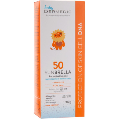 Засіб від засмаги Dermedic Sunbrella Baby Сонцезахисне молочко для дітей SPF50 100 мл (5901643170592) Вінниця - фото 2