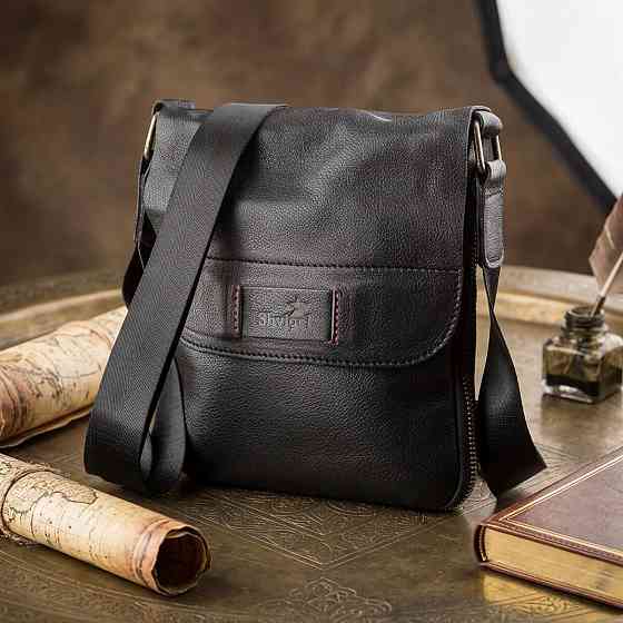 Мужская кожаная сумка мессенджер для документов и города SHVIGEL 19113 Черная Киев