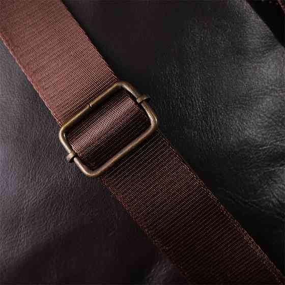 Елегантна чоловіча сумка з гладкої натуральної шкіри Коричневий (SHVIGEL) Київ