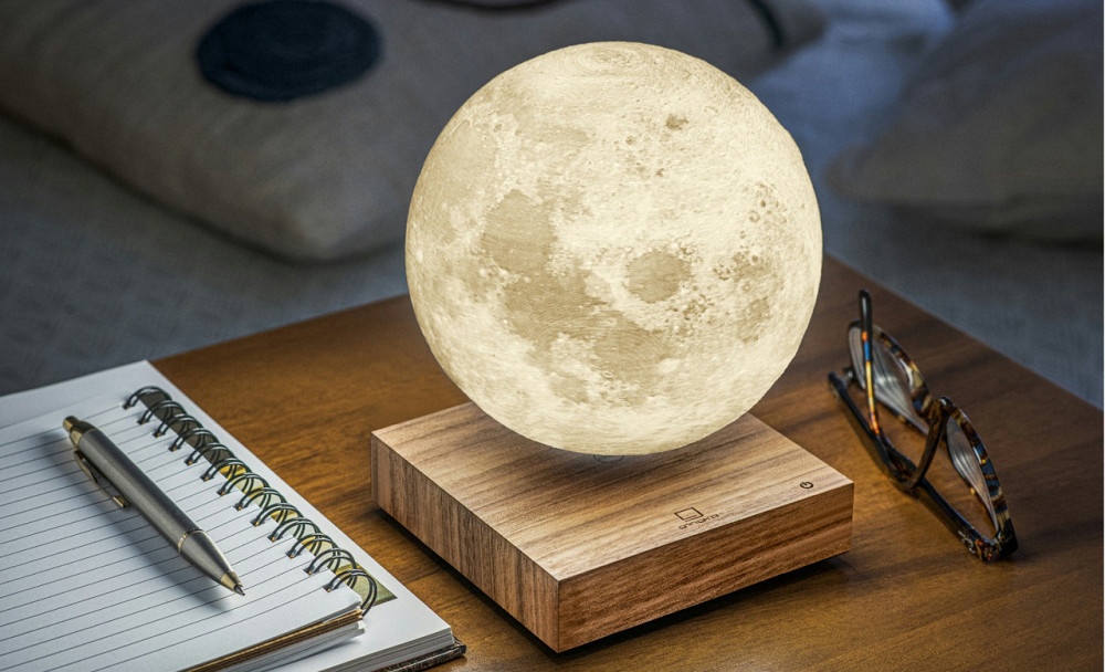 Левитирующая лампа на аккумуляторе Gingko Moon (Дерево орех) Киев - изображение 2