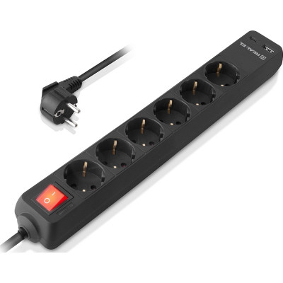 Сетевой удлинитель REAL-EL RS-PROTECT 605 3m, black (EL122300041) Винница - изображение 9