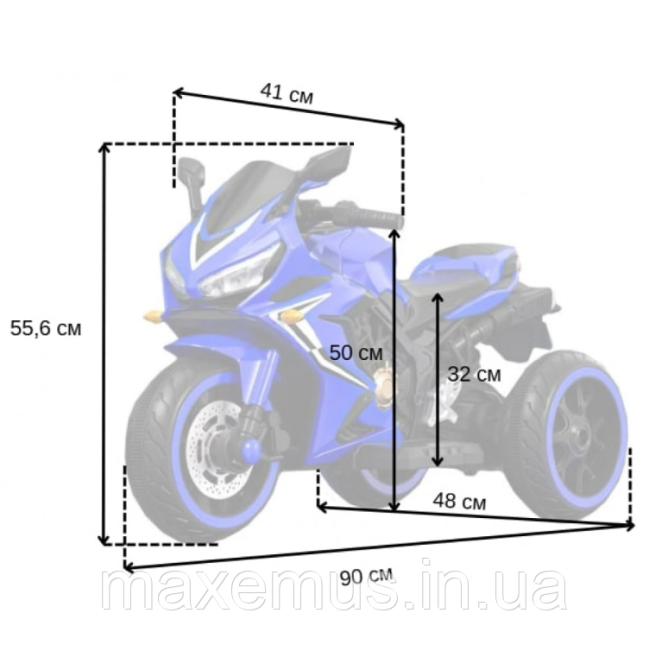 Детский трехколесный электромотоцикл на аккумуляторе SPOKO SP518 Синий (6V, 25W, MP3, от 3 лет) Мостиска - изображение 14